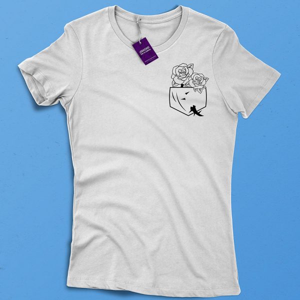 PLAYERA BOLSILLO ROSAS